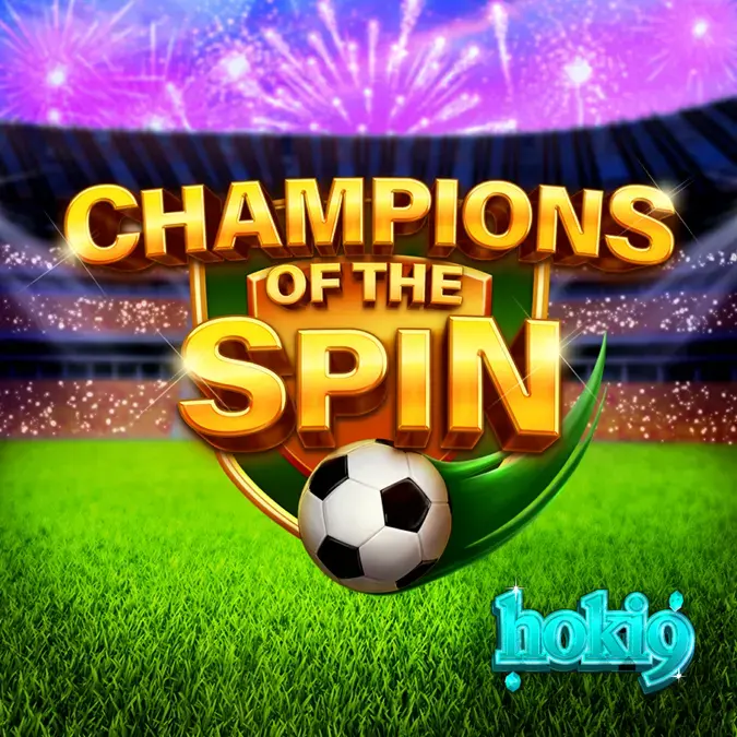 Tampilan antarmuka permainan slot Champions of the Spin dengan tema stadion sepak bola.